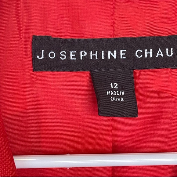 Josephine Chaus Red 100% Silk Blazer Jacket 12 - Picture 6 of 15